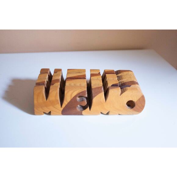 Vintage Wooden Memo Holder, Whimsical Desk Accessory - Picture 7 of 12